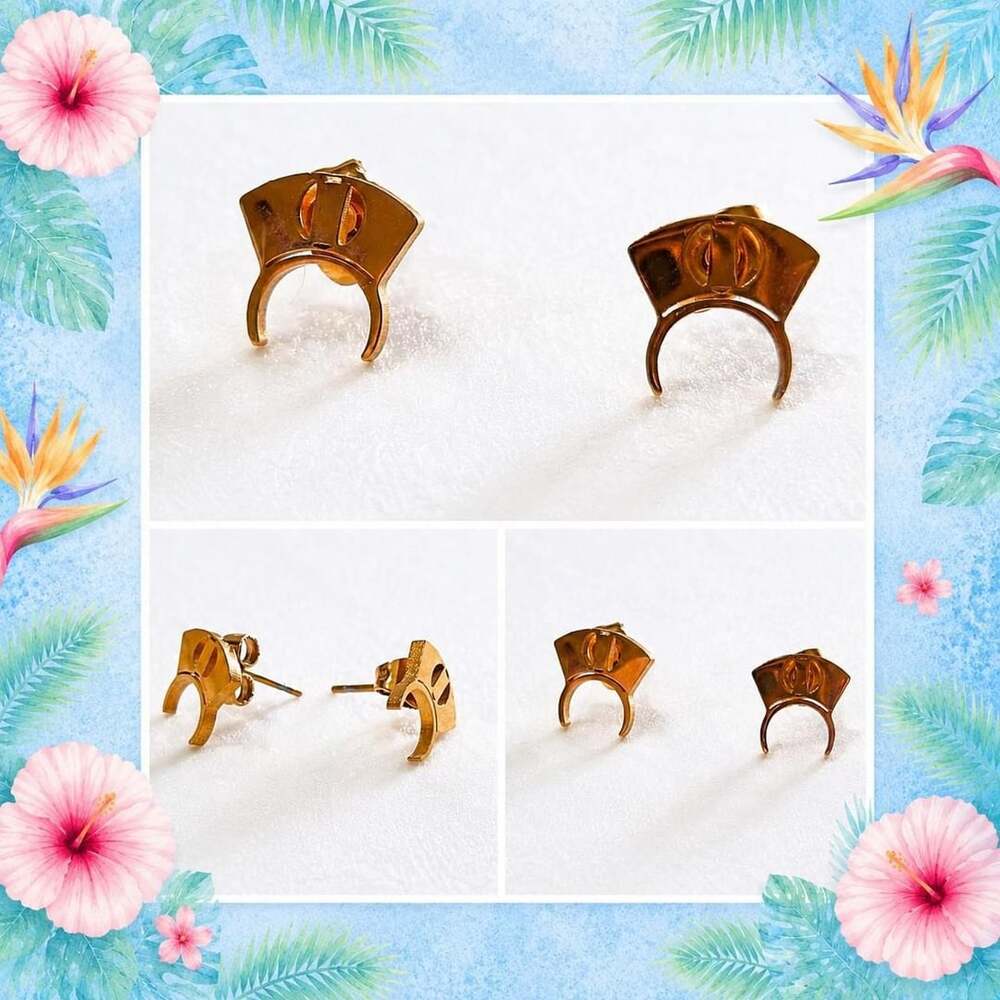 J0013 Gold Plated Stainless Steel Nurse Cap Stud Earrings